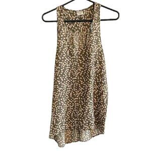 Olive Green/Cream Print Tank - Medium